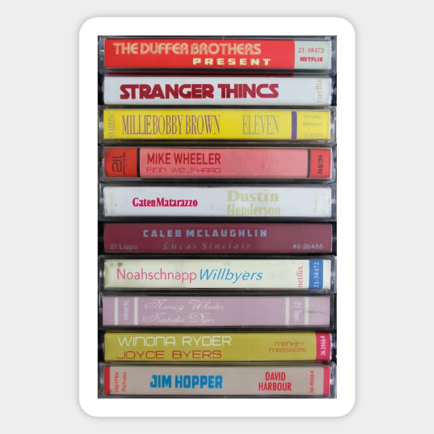 Stranger Things Cassettes Sticker by JordanBoltonDesign